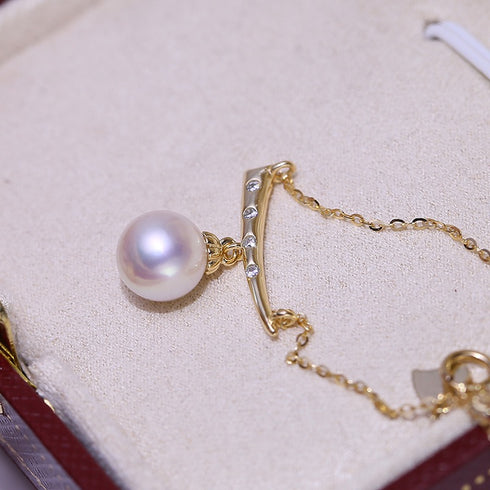 Elegant Line Pearl Gradient Necklace - House Of Pearls